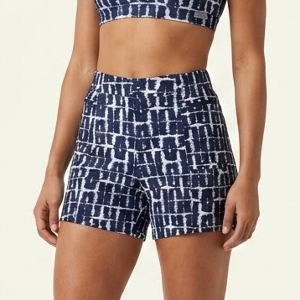 NWT Universal Standard Swim Trunks Shorts Blue Shibori Print Womens Size 4XS | 0